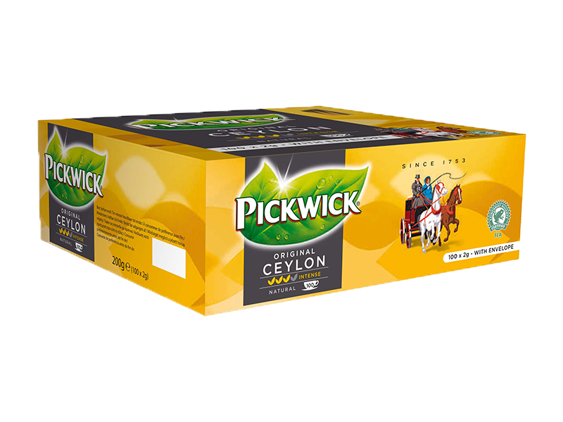 Pickwick Ceylon Tea Blend met envelop zijkant los zakje 4060067